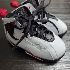 Jordan Toddler White Black Sneakers with Red Accents